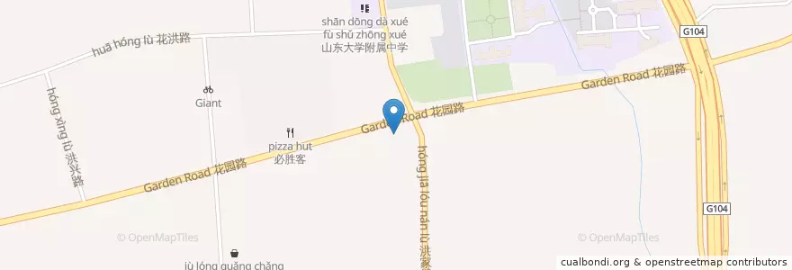 Mapa de ubicacion de 豪客来 en 中国, ツャントン;山東, チーナン;済南市, 历城区, 山大路街道.