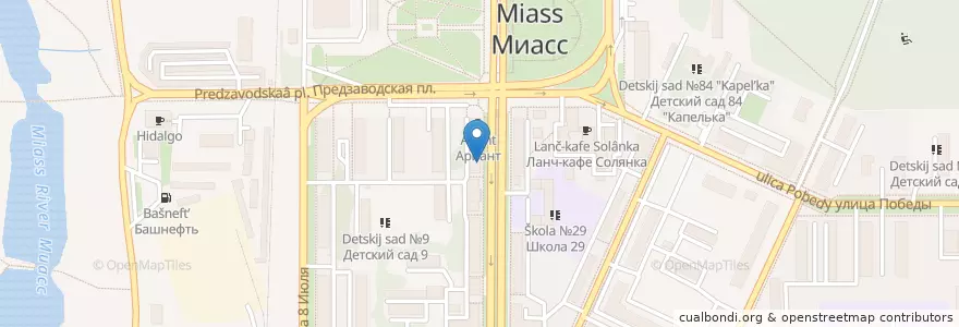 Mapa de ubicacion de Экономъ en 俄罗斯/俄羅斯, Уральский Федеральный Округ, 车里雅宾斯克州, Миасский Городской Округ.
