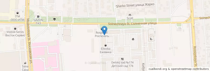 Mapa de ubicacion de Солнечная en ロシア, 南部連邦管区, クラスノダール地方, Городской Округ Краснодар.