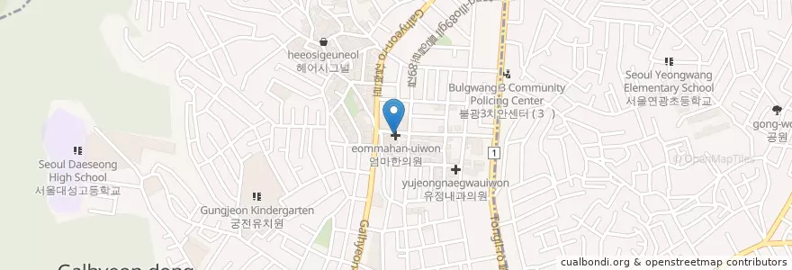 Mapa de ubicacion de 엄마한의원 en Corée Du Sud, Séoul, 은평구, 갈현1동.