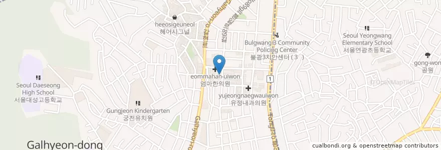 Mapa de ubicacion de 길손식당 en 대한민국, 서울, 은평구, 갈현1동.