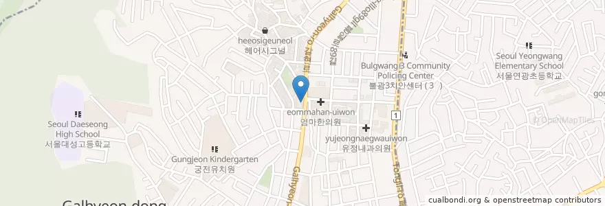 Mapa de ubicacion de 투다리 en Südkorea, Seoul, 은평구, 갈현1동.