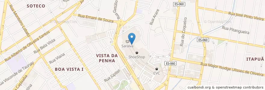 Mapa de ubicacion de Chiquinho Sorvetes en ブラジル, 南東部地域, エスピリト サント, Região Geográfica Intermediária De Vitória, Região Metropolitana Da Grande Vitória, ヴィラ・ヴェーリャ, Microrregião Vitória.