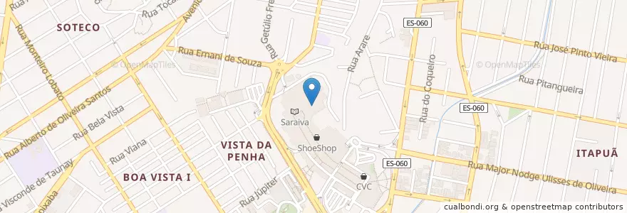 Mapa de ubicacion de Garapa en ブラジル, 南東部地域, エスピリト サント, Região Geográfica Intermediária De Vitória, Região Metropolitana Da Grande Vitória, ヴィラ・ヴェーリャ, Microrregião Vitória.