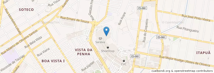 Mapa de ubicacion de Odonto Capixaba en Brezilya, Güneydoğu Bölgesi, Espírito Santo, Região Geográfica Intermediária De Vitória, Região Metropolitana Da Grande Vitória, Vila Velha, Microrregião Vitória.