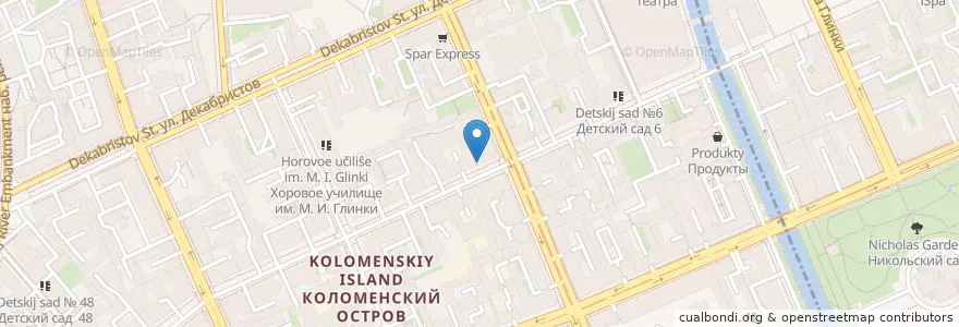 Mapa de ubicacion de ВетАльянс en Russland, Föderationskreis Nordwest, Oblast Leningrad, Sankt Petersburg, Адмиралтейский Район.