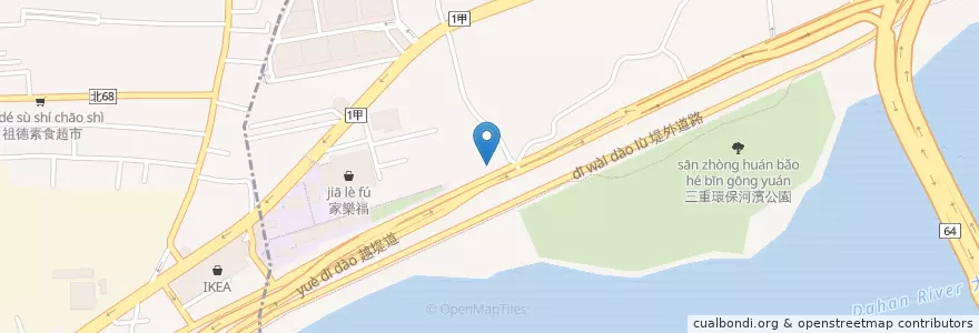 Mapa de ubicacion de 台亞石油(環河路站) en Taiwan, Nuova Taipei.