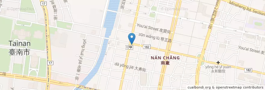 Mapa de ubicacion de 豆奶宗 en 臺灣, 臺南市, 中西區.