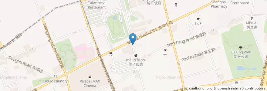 Mapa de ubicacion de Bug Coffee en Chine, Shanghai, District De Huangpu.
