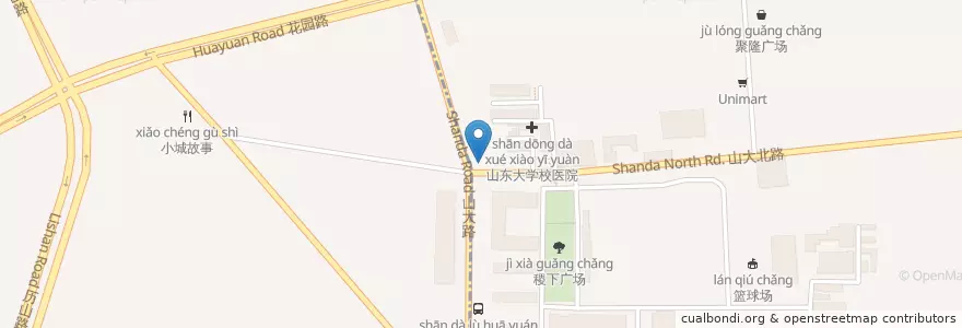 Mapa de ubicacion de 令狐冲烤鱼 en Китай, Шаньдун, 济南市, 历城区, 山大路街道.
