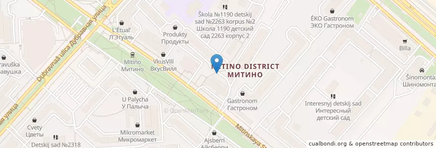 Mapa de ubicacion de район Митино en Rusia, Центральный Федеральный Округ, Москва, Северо-Западный Административный Округ, Район Митино.