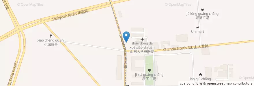 Mapa de ubicacion de 莉迪亚意式餐厅 en 中国, 山东省, 济南市, 历城区, 山大路街道.