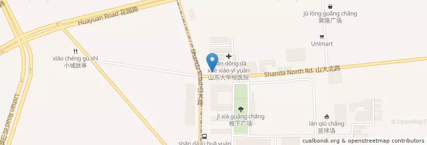 Mapa de ubicacion de 杨国富麻辣烫 en Cina, Shandong, 济南市, 历城区, 山大路街道.