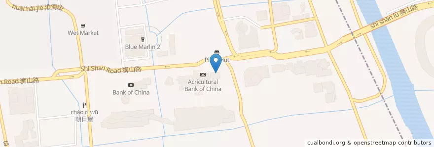 Mapa de ubicacion de ICBC en China, Suzhou, Jiangsu, Huqiu, 狮山街道, 苏州高新技术产业开发区.