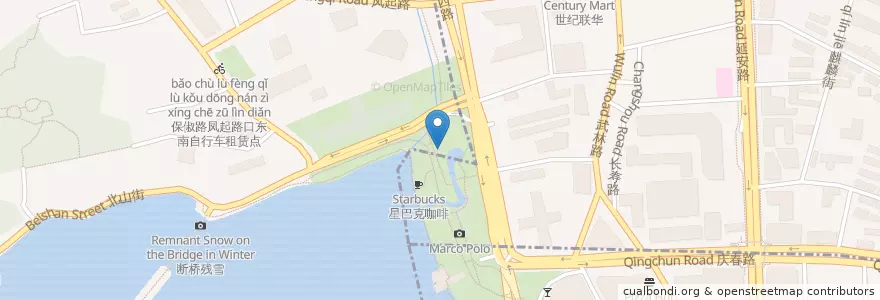Mapa de ubicacion de 西湖音乐港 en China, Zhejiang, 杭州市.