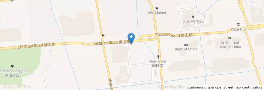 Mapa de ubicacion de China Post en Chine, Suzhou, Jiangsu, District De Huqiu, 狮山街道, 苏州高新技术产业开发区.