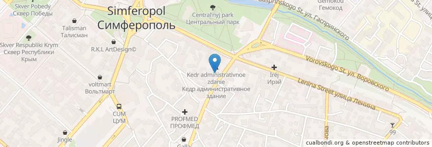 Mapa de ubicacion de Твой Бар en Russia, South Federal District, Autonomous Republic Of Crimea, Republic Of Crimea, Simferopol District, Simferopol Municipality Council, Simferopol (Urban Okrug).