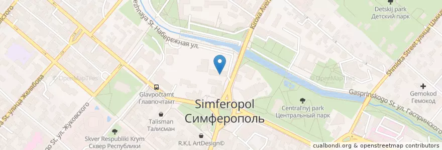 Mapa de ubicacion de Тортуга Бар en Russia, South Federal District, Autonomous Republic Of Crimea, Republic Of Crimea, Simferopol District, Simferopol Municipality Council, Simferopol (Urban Okrug).