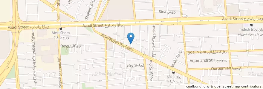 Mapa de ubicacion de پست بانک en İran, Tahran Eyaleti, شهرستان تهران, Tahran, بخش مرکزی شهرستان تهران.