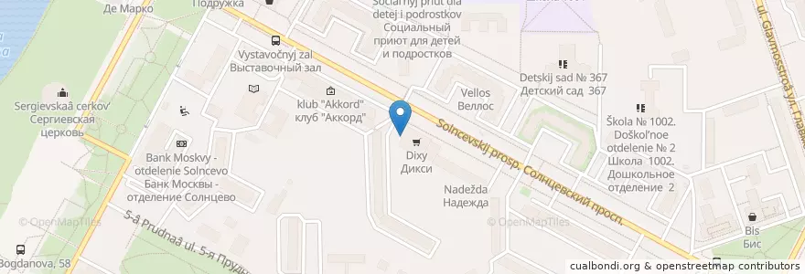 Mapa de ubicacion de Music school en Russia, Central Federal District, Moscow, Western Administrative Okrug, Solntsevo District.
