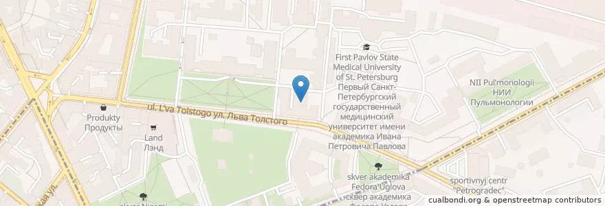 Mapa de ubicacion de Университетская библиотека en Rusland, Северо-Западный Федеральный Округ, Oblast Leningrad, Sint-Petersburg, Петроградский Район.