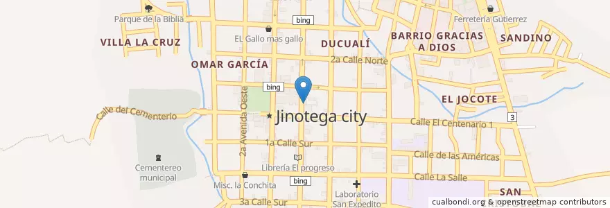 Mapa de ubicacion de Antiguo Cine Jinotega en 尼加拉瓜, Jinotega, Jinotega (Municipio).