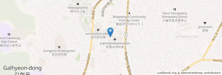 Mapa de ubicacion de 전주단지네 en Zuid-Korea, Seoel, 은평구, 갈현1동.