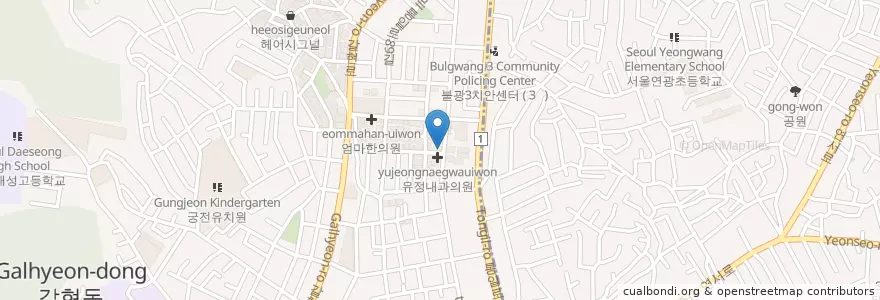 Mapa de ubicacion de 민생온누리약국 en کره جنوبی, سئول, 은평구, 갈현1동.