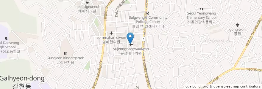 Mapa de ubicacion de 유정내과의원 en Coreia Do Sul, Seul, 은평구, 갈현1동.