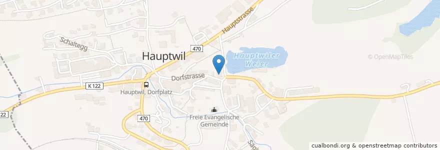 Mapa de ubicacion de Feuerwehr Hauptwil en Suiza, Turgovia, Wahlkreis St. Gallen, Bezirk Weinfelden, Waldkirch.