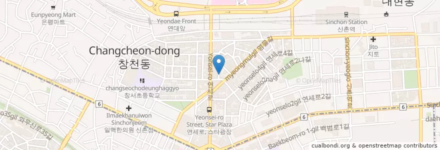 Mapa de ubicacion de 별당 김치찜 / 안방마님 불고기 백반 en 대한민국, 서울, 마포구.