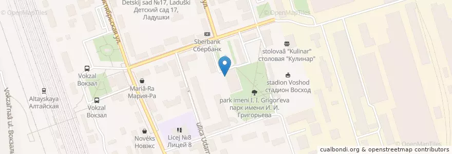 Mapa de ubicacion de Участковый пункт полиции № 2 en Russia, Siberian Federal District, Altai Krai, Городской Округ Новоалтайск.