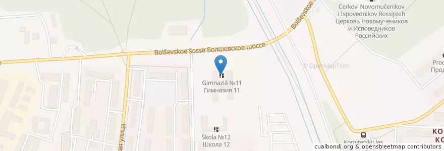 Mapa de ubicacion de Гимназия №11 en Russia, Central Federal District, Moscow Oblast, Korolyov.