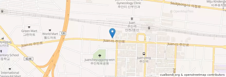 Mapa de ubicacion de 주안역지구대 en Südkorea, Incheon, 미추홀구.