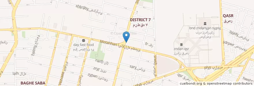 Mapa de ubicacion de بانک سینا en Iran, Teheran, شهرستان تهران, Teheran, بخش مرکزی شهرستان تهران.