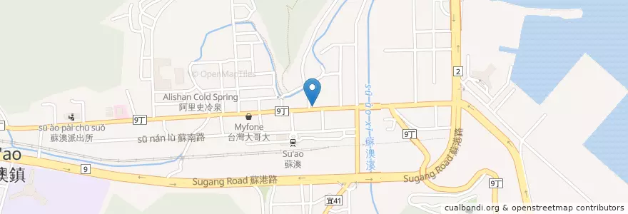 Mapa de ubicacion de 拉亞漢堡 en تايوان, مقاطعة تايوان, 宜蘭縣, 蘇澳鎮.