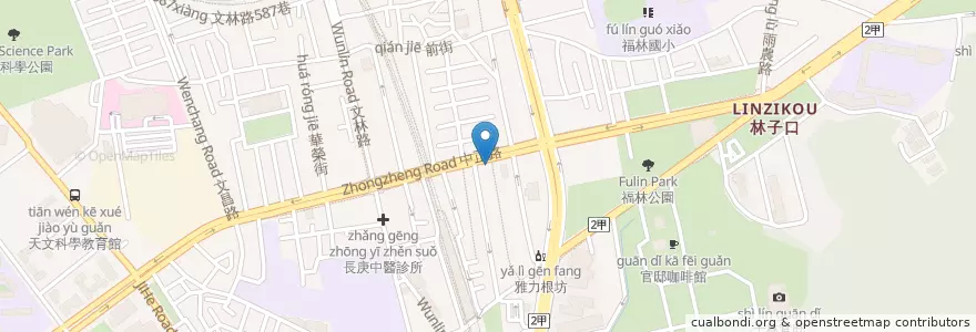 Mapa de ubicacion de 和茗甘味处 en 台湾, 新北市, 台北市, 士林区.