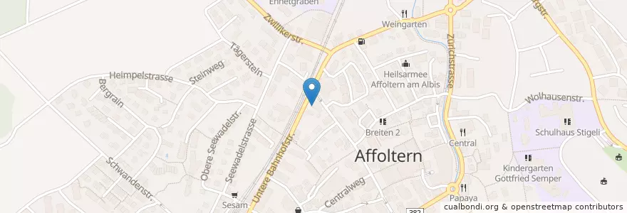 Mapa de ubicacion de Rosengarten en 스위스, 취리히, Bezirk Affoltern, Affoltern Am Albis.