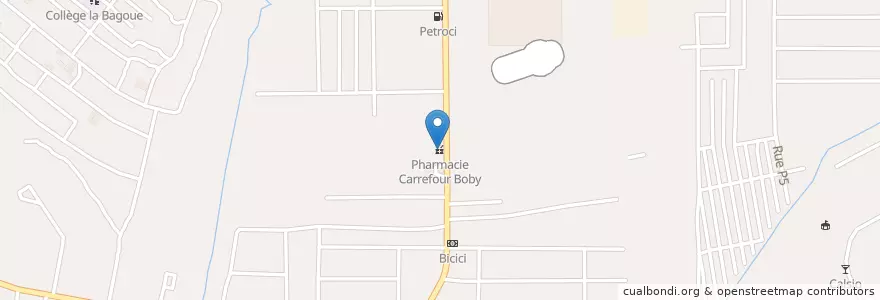 Mapa de ubicacion de Pharmacie Carrefour Boby en 科特迪瓦, 阿比让, Yopougon.
