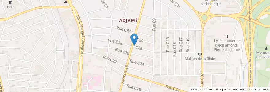 Mapa de ubicacion de Pharmacie Sénevé en 코트디부아르, 아비장, Adjamé.