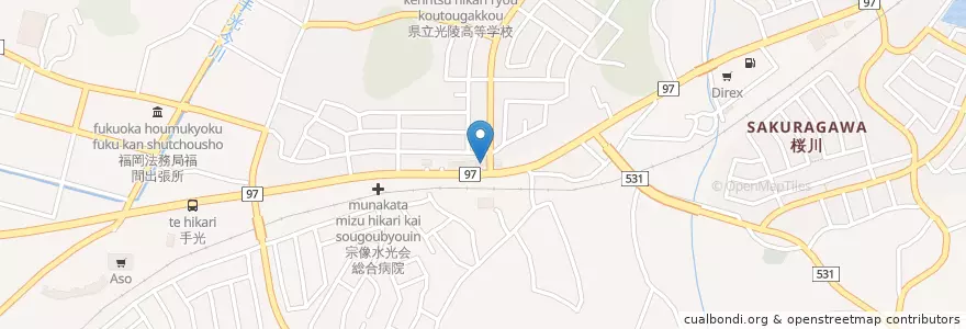 Mapa de ubicacion de Dent de Lion en 日本, 福岡県, 福津市.