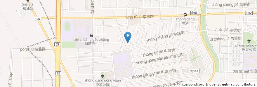Mapa de ubicacion de 全國健康素食(中誠店) en Taiwan, 新北市, 新莊區.