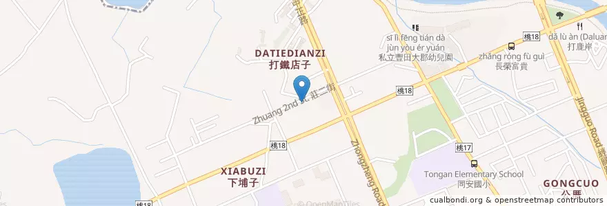 Mapa de ubicacion de 甘日早午餐 en Taïwan, Taoyuan, District De Taoyuan.