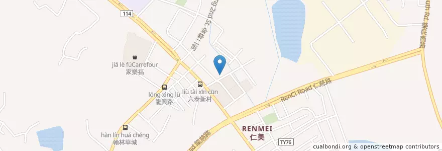 Mapa de ubicacion de 小肥鵝 en 台湾, 桃園市, 中壢区.
