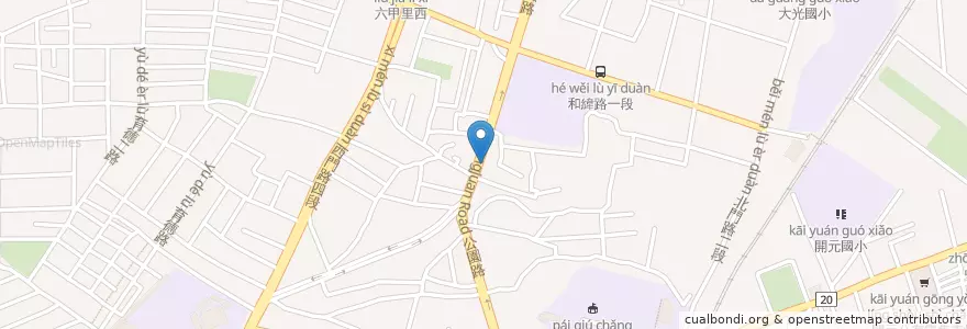 Mapa de ubicacion de 麴町食堂兒玉傳統家庭料理 en تایوان, 臺南市, 北區.