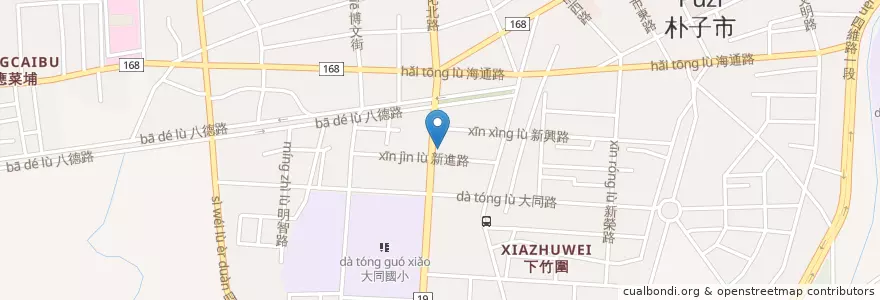 Mapa de ubicacion de 麥當勞 en Taiwán, Provincia De Taiwán, Condado De Chiayi, Puzi.