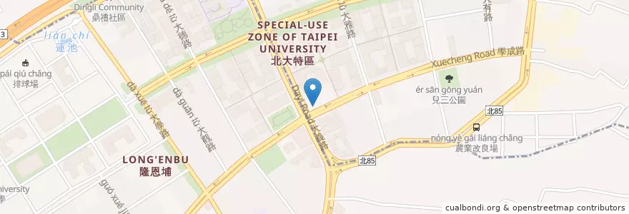 Mapa de ubicacion de 學成大義路口 en تايوان, تايبيه الجديدة, 三峽區, 樹林區.