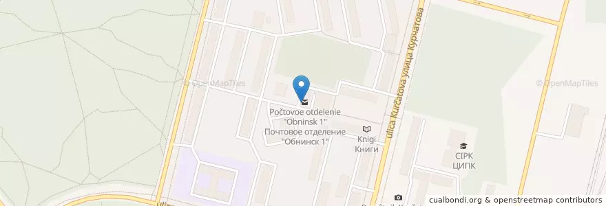 Mapa de ubicacion de ПочтаБанк en 러시아, Центральный Федеральный Округ, Калужская Область, Городской Округ Обнинск.