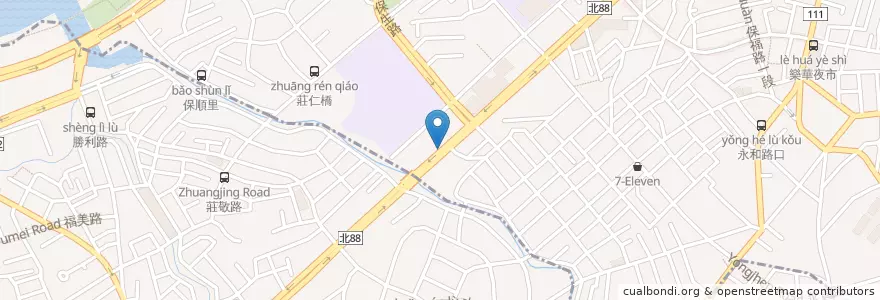 Mapa de ubicacion de 福州乾拌麵 en Taiwan, Neu-Taipeh, Yonghe.