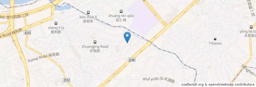 Mapa de ubicacion de 補習班 en تایوان, 新北市, 中和區, 永和區.